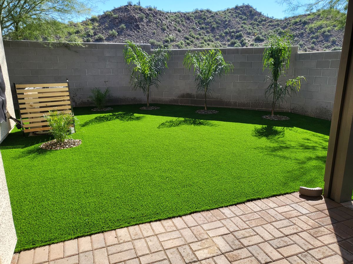 Artificial Turf Installation for WHAT! Luxury Landscapes, LLC. in Chandler, AZ