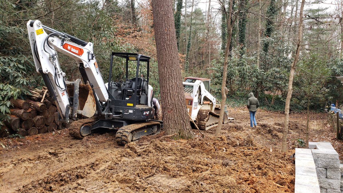 Grading services for Acosta's Stone work in Hendersonville, NC