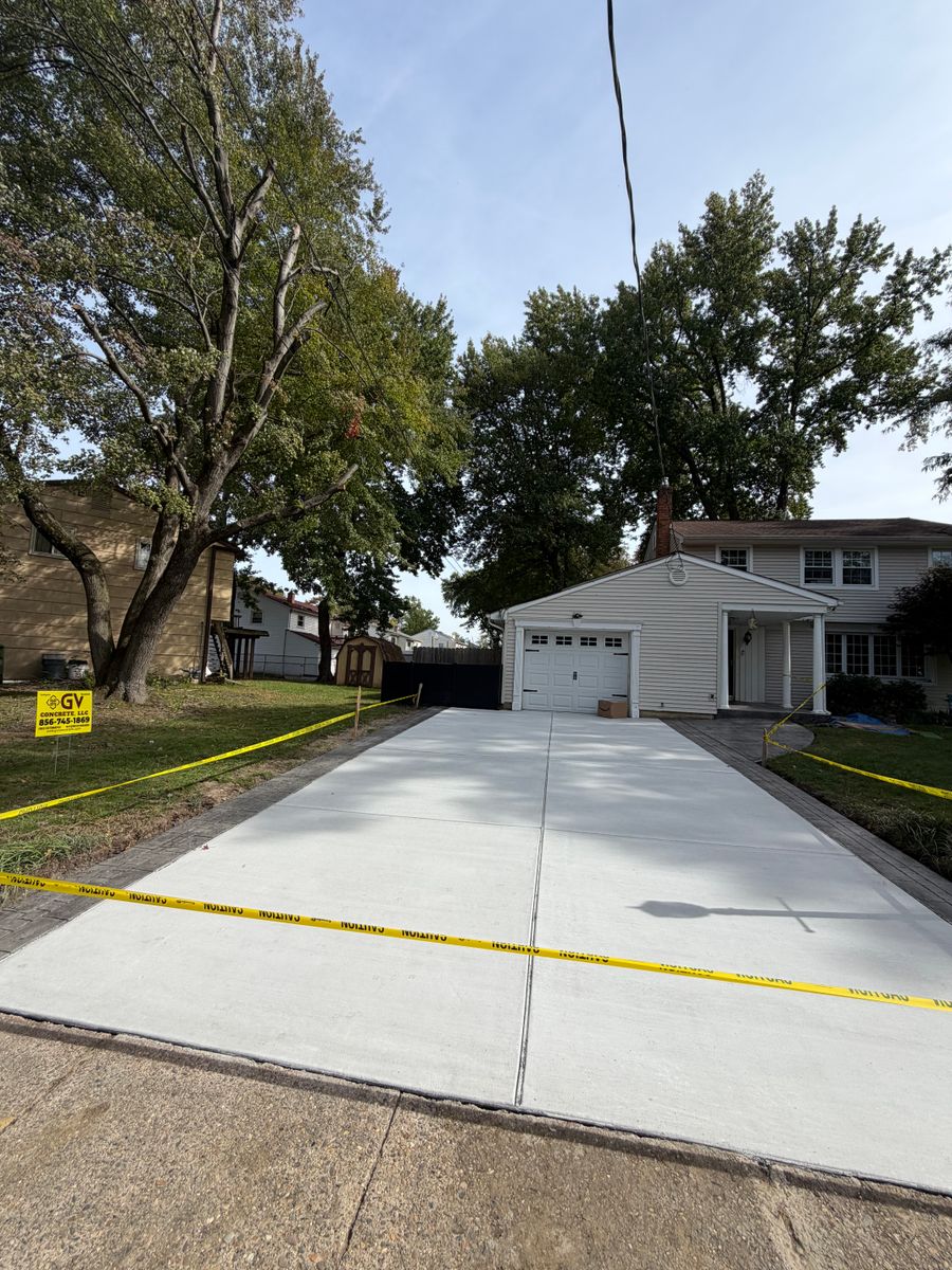 Driveway Installation for GV Concrete LLC in Cherry Hill Township, NJ