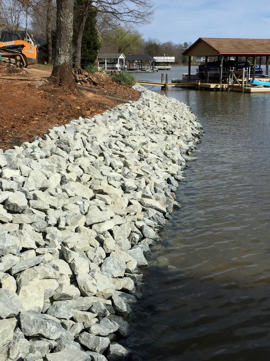 Riprap Installation for Lanier Excavating LLC in Bedford County, VA