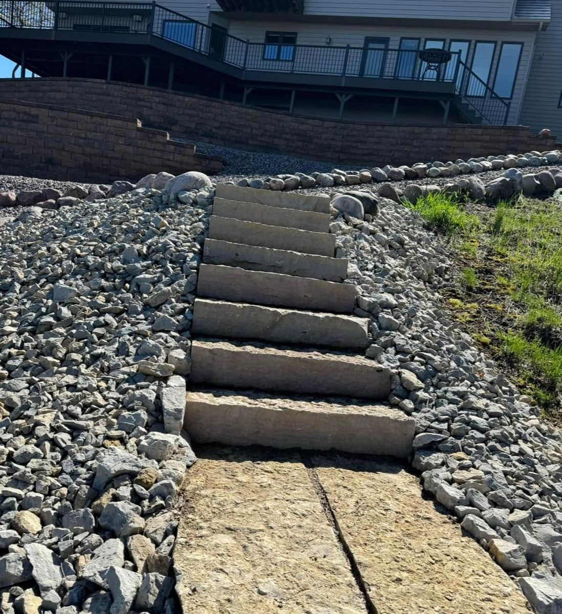 Retaining Wall Construction for Stitch's Landscape in Howard, WI