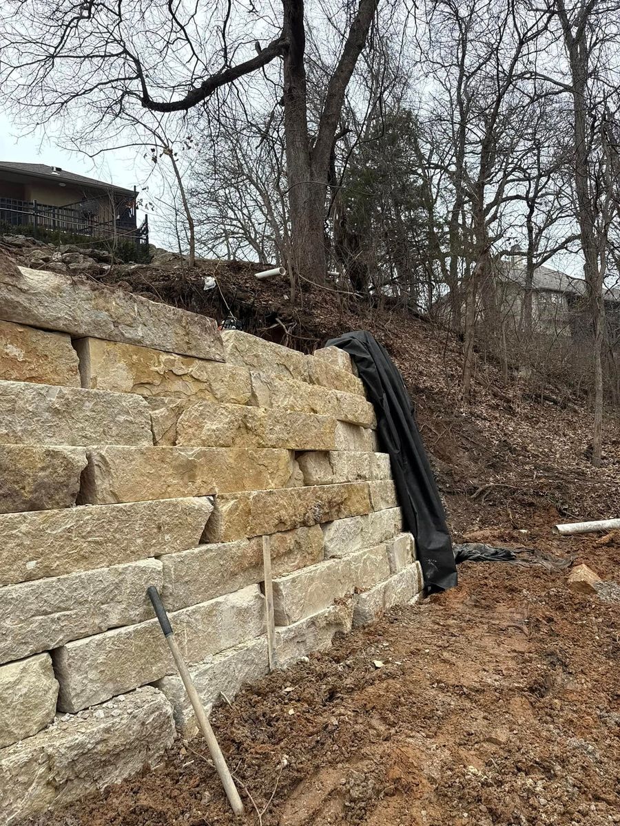 Retaining Wall Construction for Golden Eagle Concrete LLC in Tulsa, OK