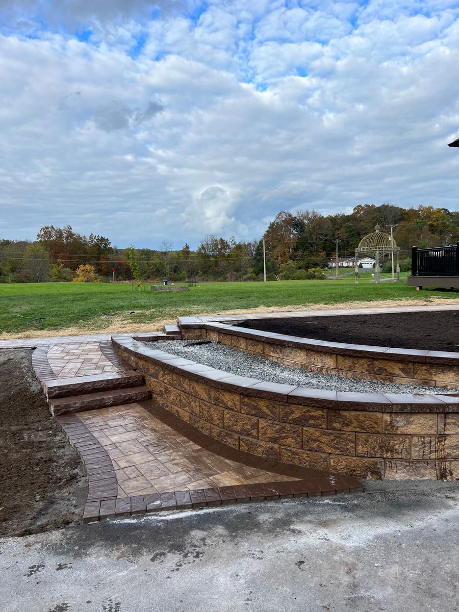 Retaining Wall Construction for Disessa in Wantage, NJ