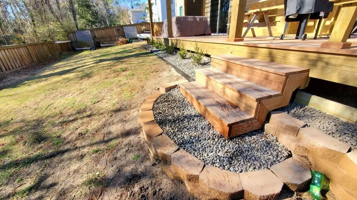 Retaining Wall Construction for Nature Tones Landscaping & Hardscaping in Hampstead, NC