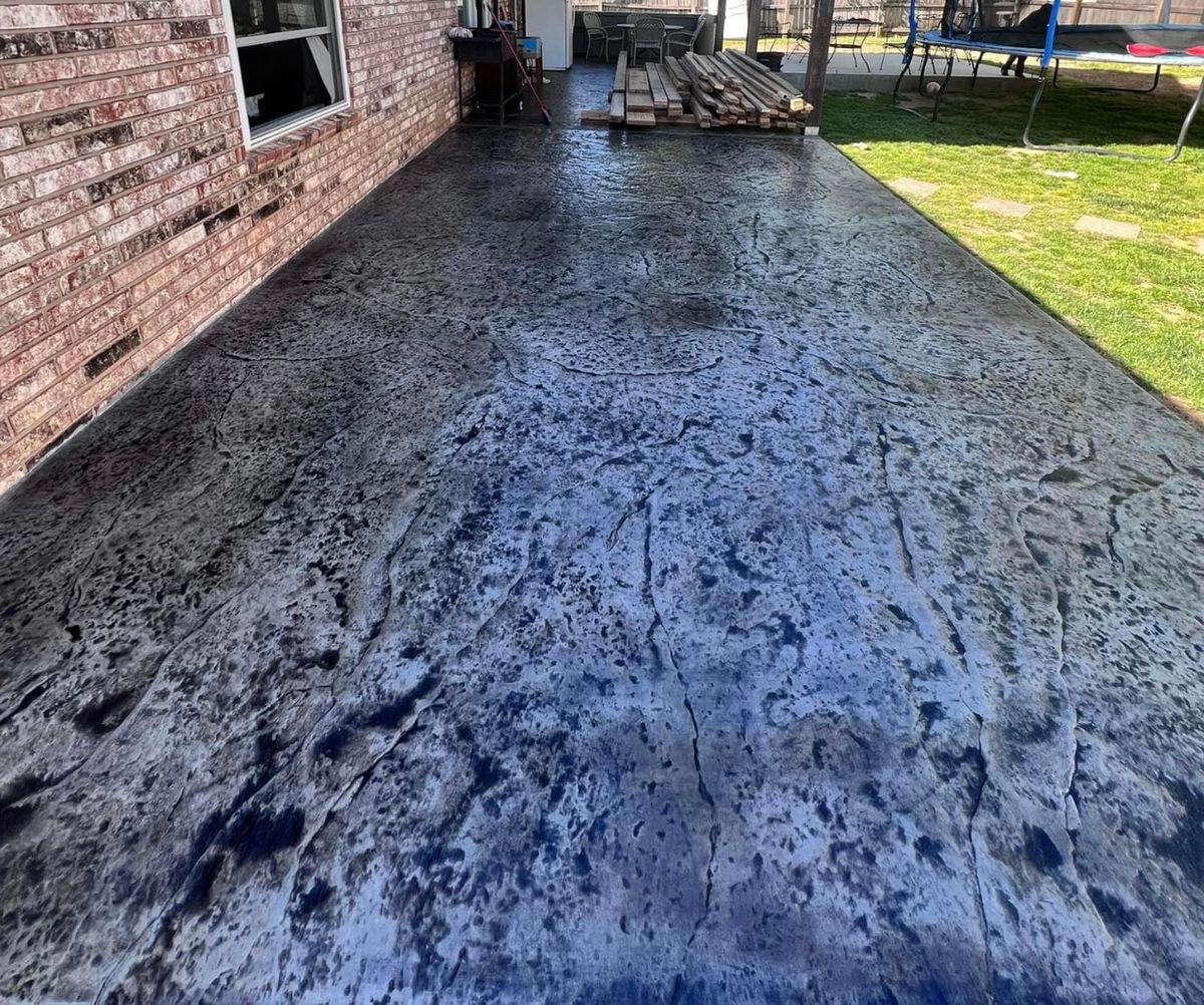 Stamped Concrete Installation for Modern Concrete LLC in Lowell, AR