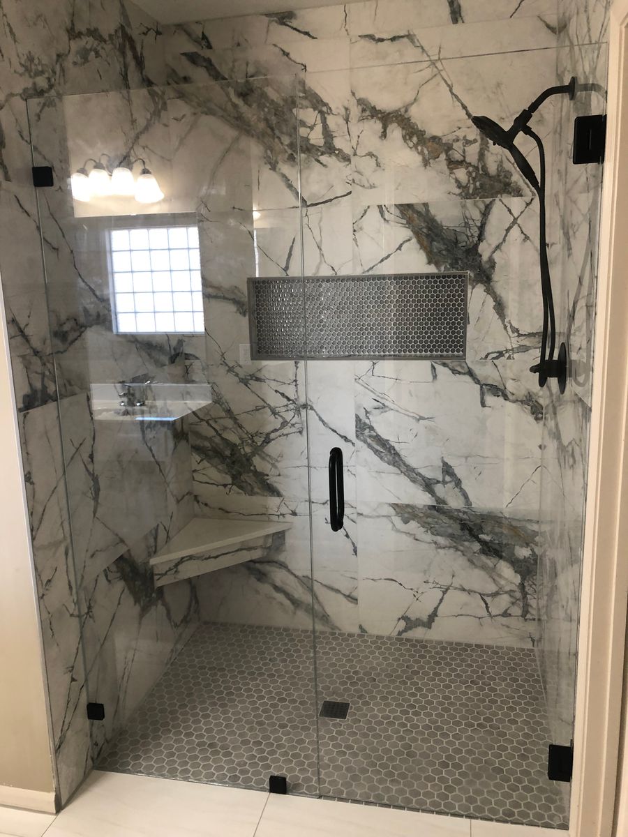 Frameless Shower Setup for Topline Glassworks in Kansas City, MO
