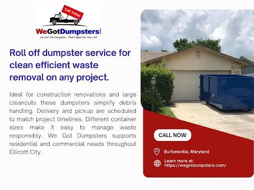Roll-Off Dumpster Rentals for We Got Dumpsters LLC in Clarksburg, MD