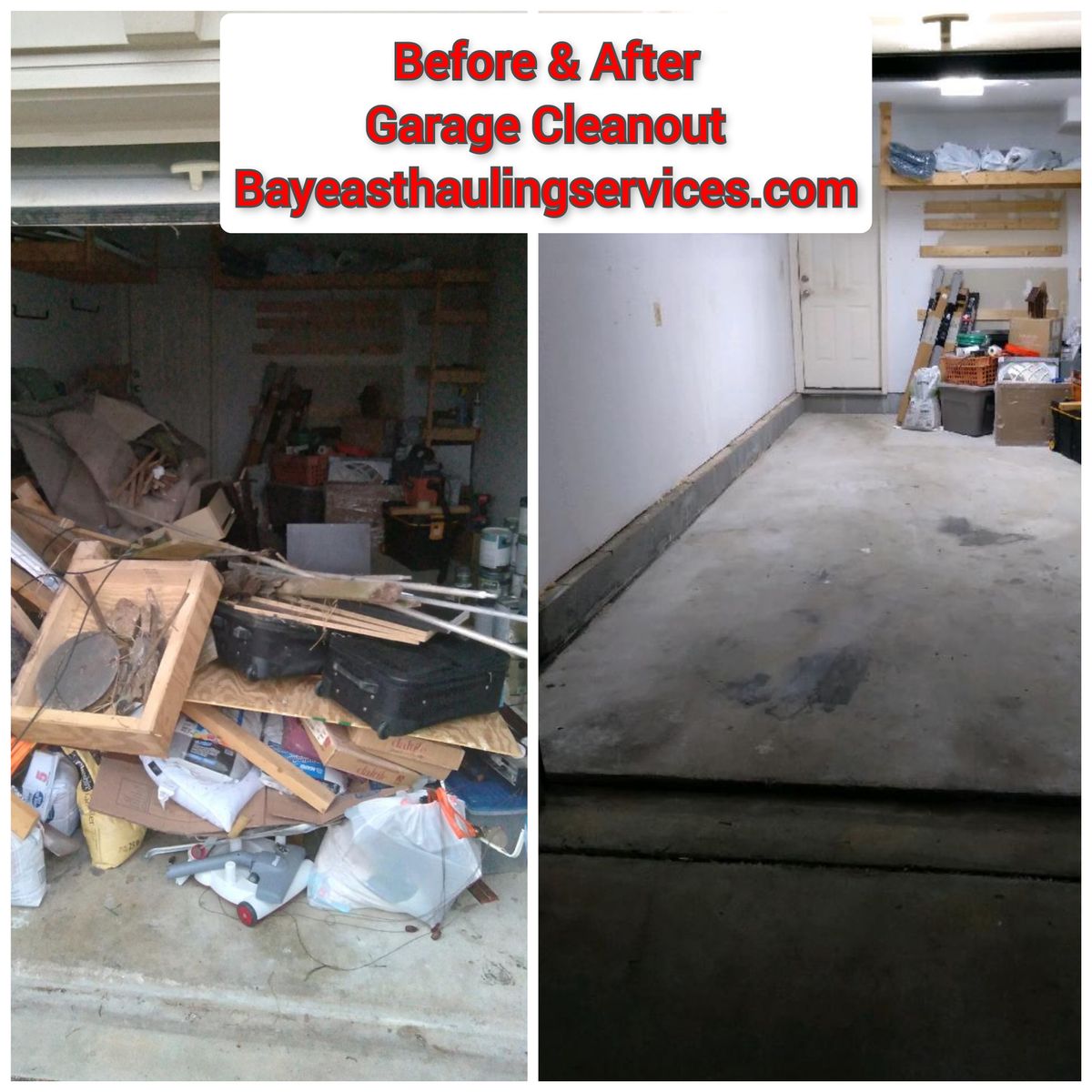 Garage, Attic, & Basement Cleanouts for Bay East Hauling Services & Junk Removal in Grasonville, MD