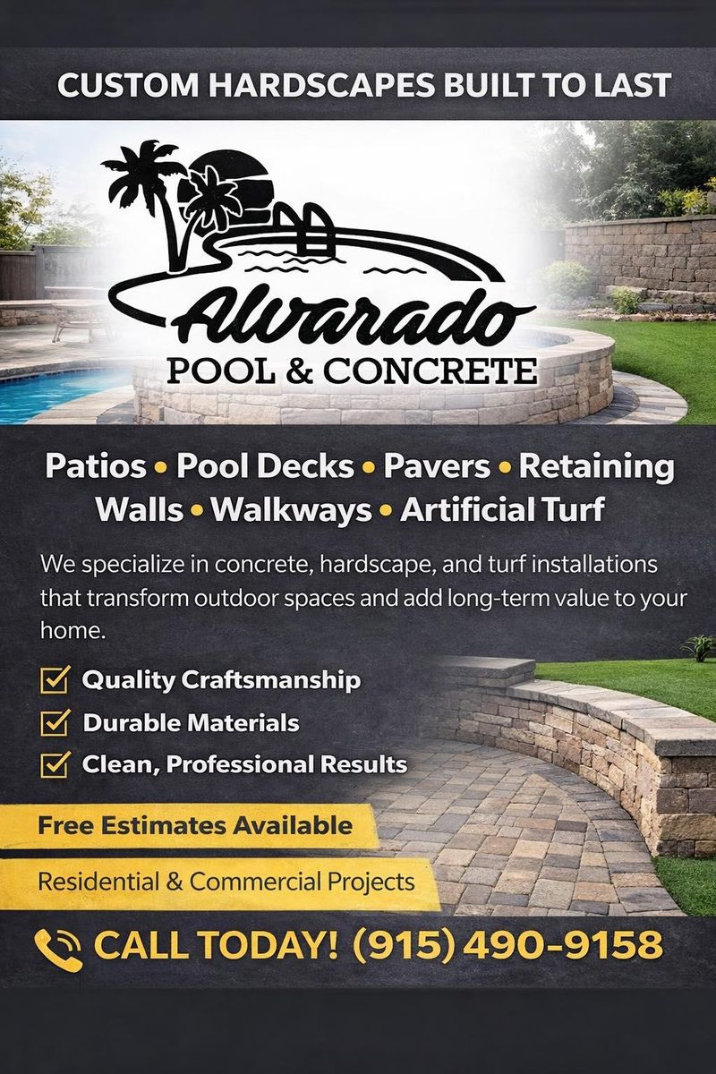 Custom Pool Construction for Alvarado Pool and Concrete in El Paso, TX