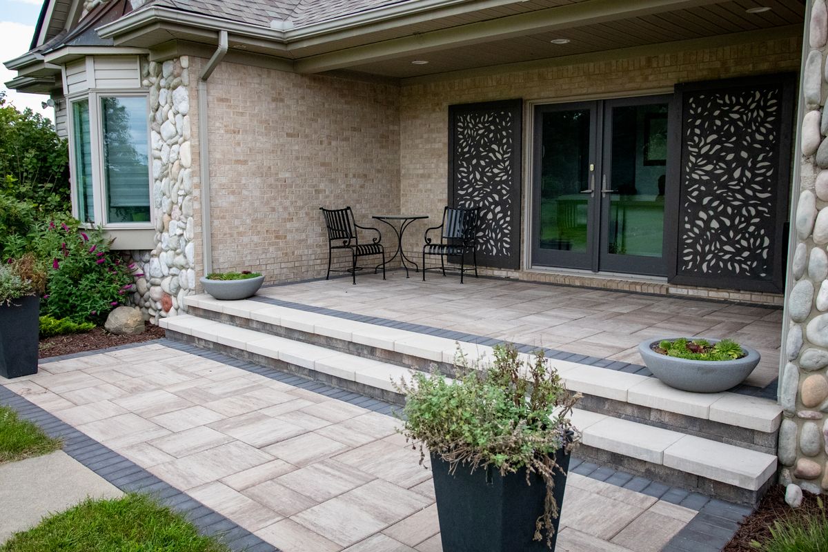 Paver Patio Installation for Sunstone Construction in Oakland County, MI