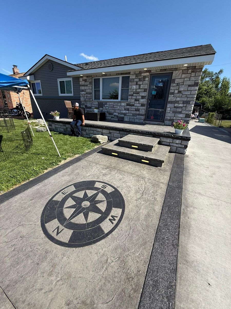 Stamped Concrete Installation for D.R. Concrete  in Lincoln Park, MI