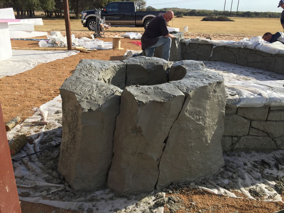 Custom Carved Concrete for Texas Curb N Borders in Houston, TX