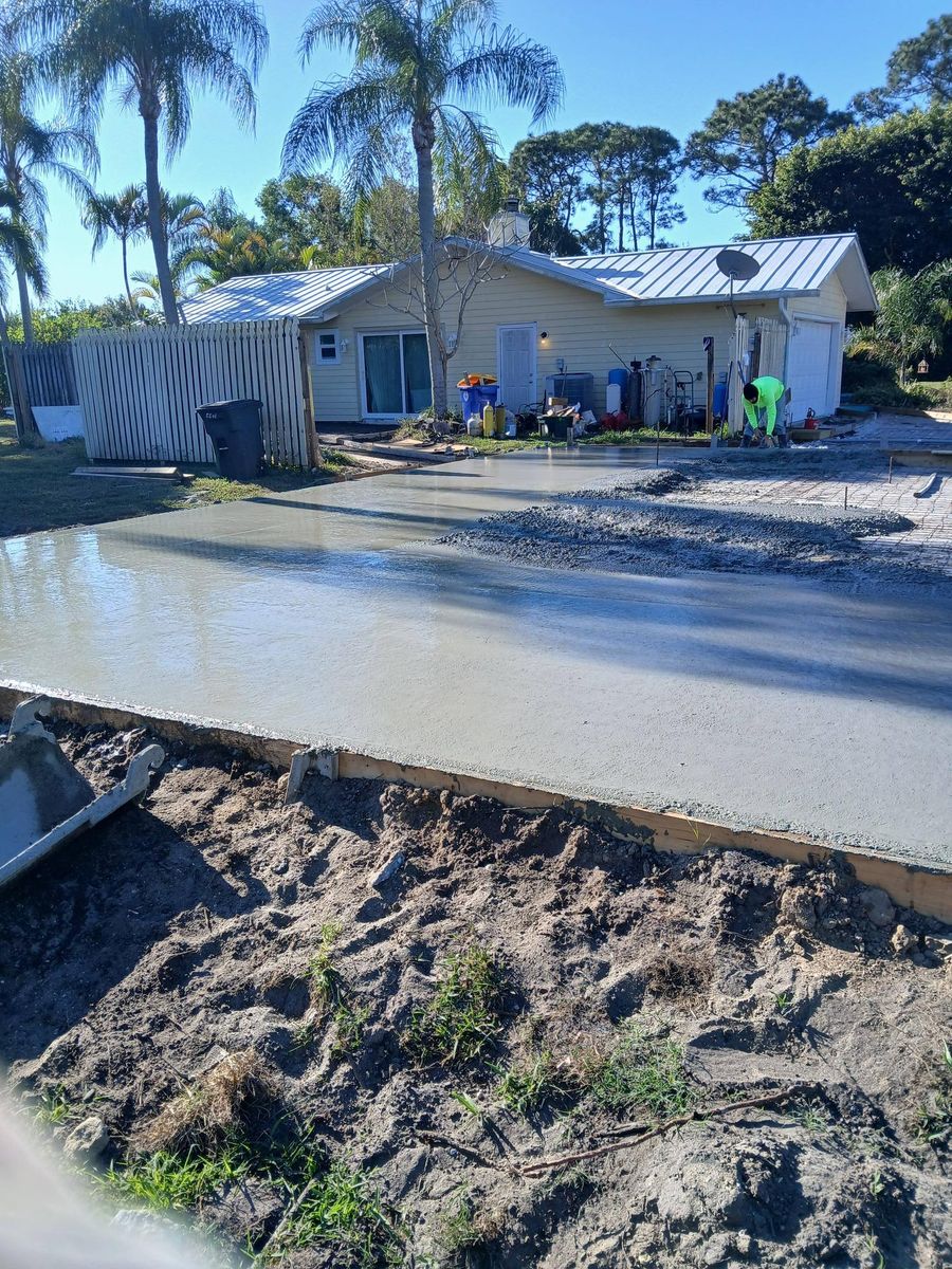 Sidewalk Installation for Harris Sons Construction in Port Saint Lucie, FL