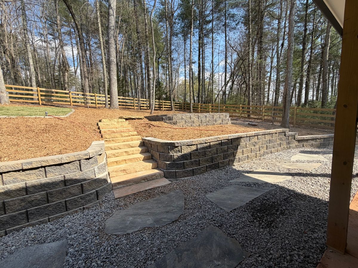 Retaining Wall Construction for C & D Landscaping Services LLC in Blairsville, GA