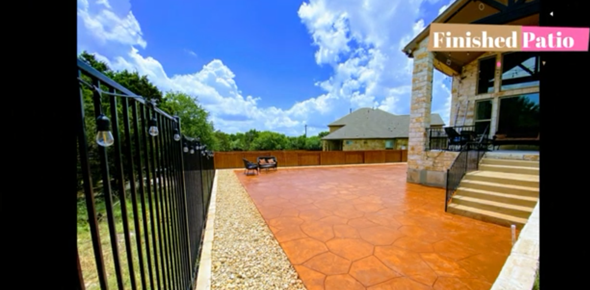 Stamped Concrete Installation for Merino Concrete Construction LLC in Liberty Hill, TX