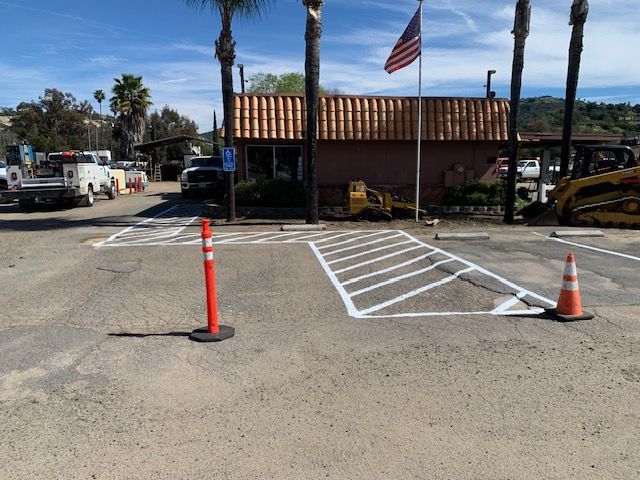 Striping for Fallbrook Asphalt Company in Fallbrook, CA