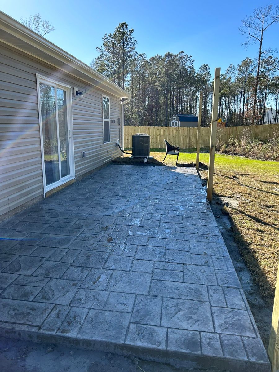 Stamped Concrete Installation for Brothers Concrete in Castle Hayne, NC