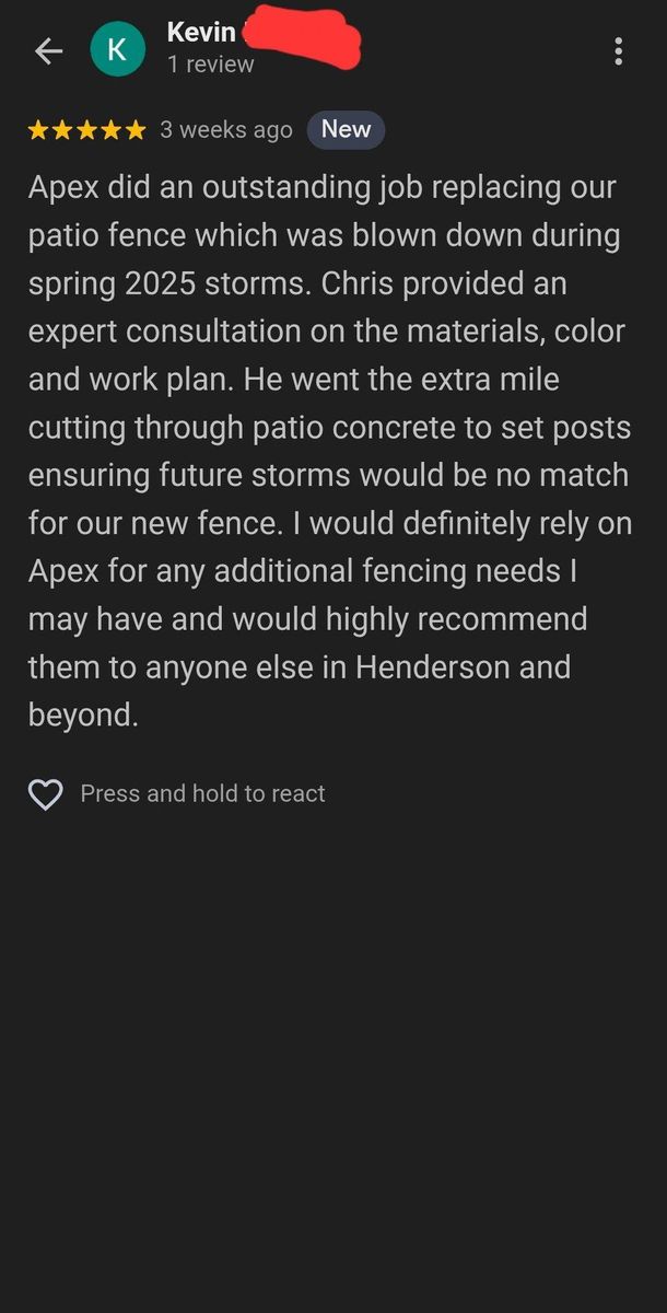 Fence Repair for Apex Fence in Henderson, KY