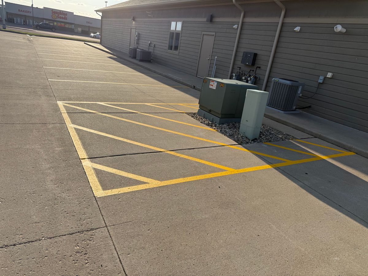 Line Striping for Midwest Line Striping LLC in Spirit Lake, IA