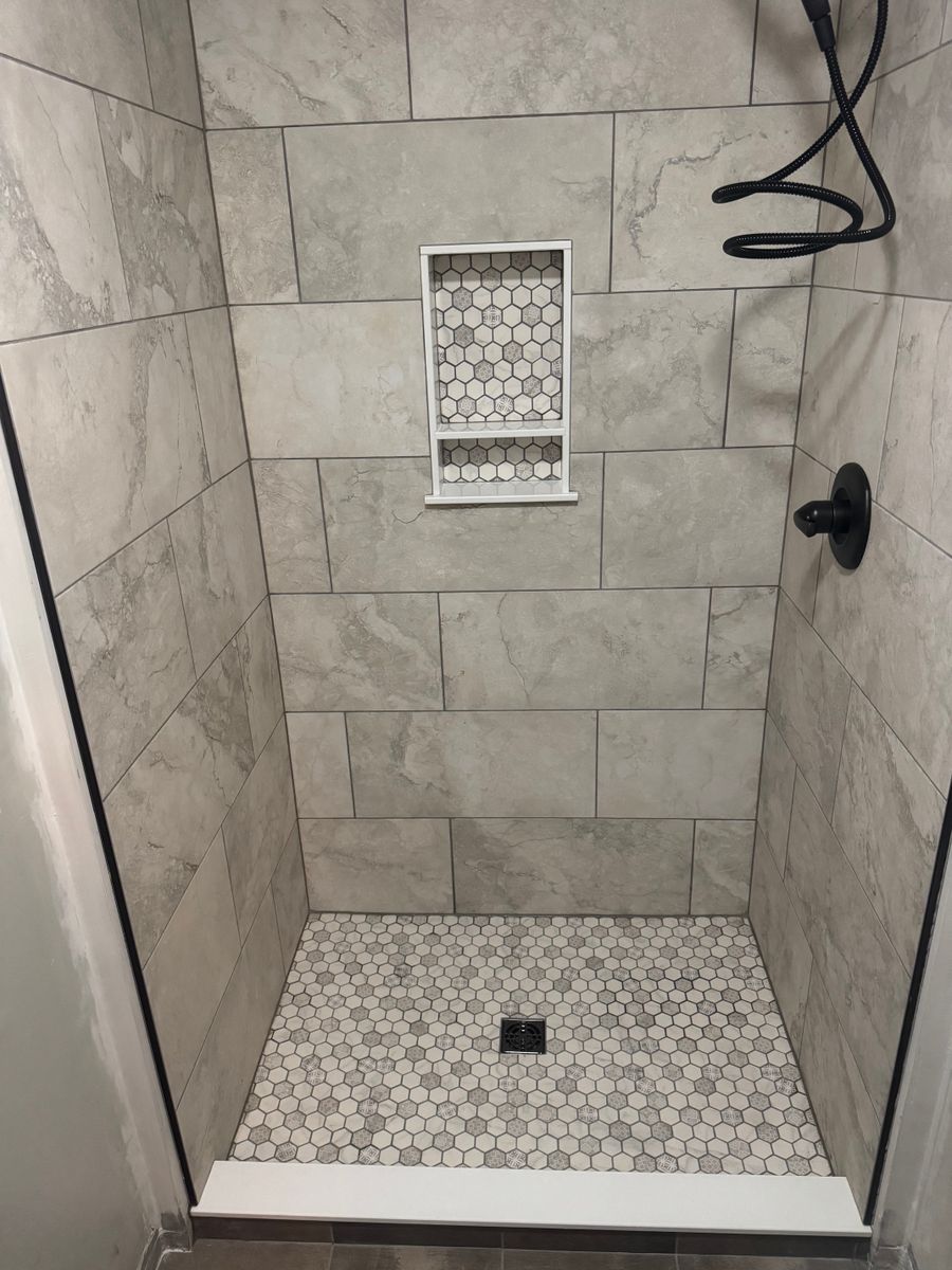 Shower Tiling for A-Otay Constructs in Lawrence County, TN