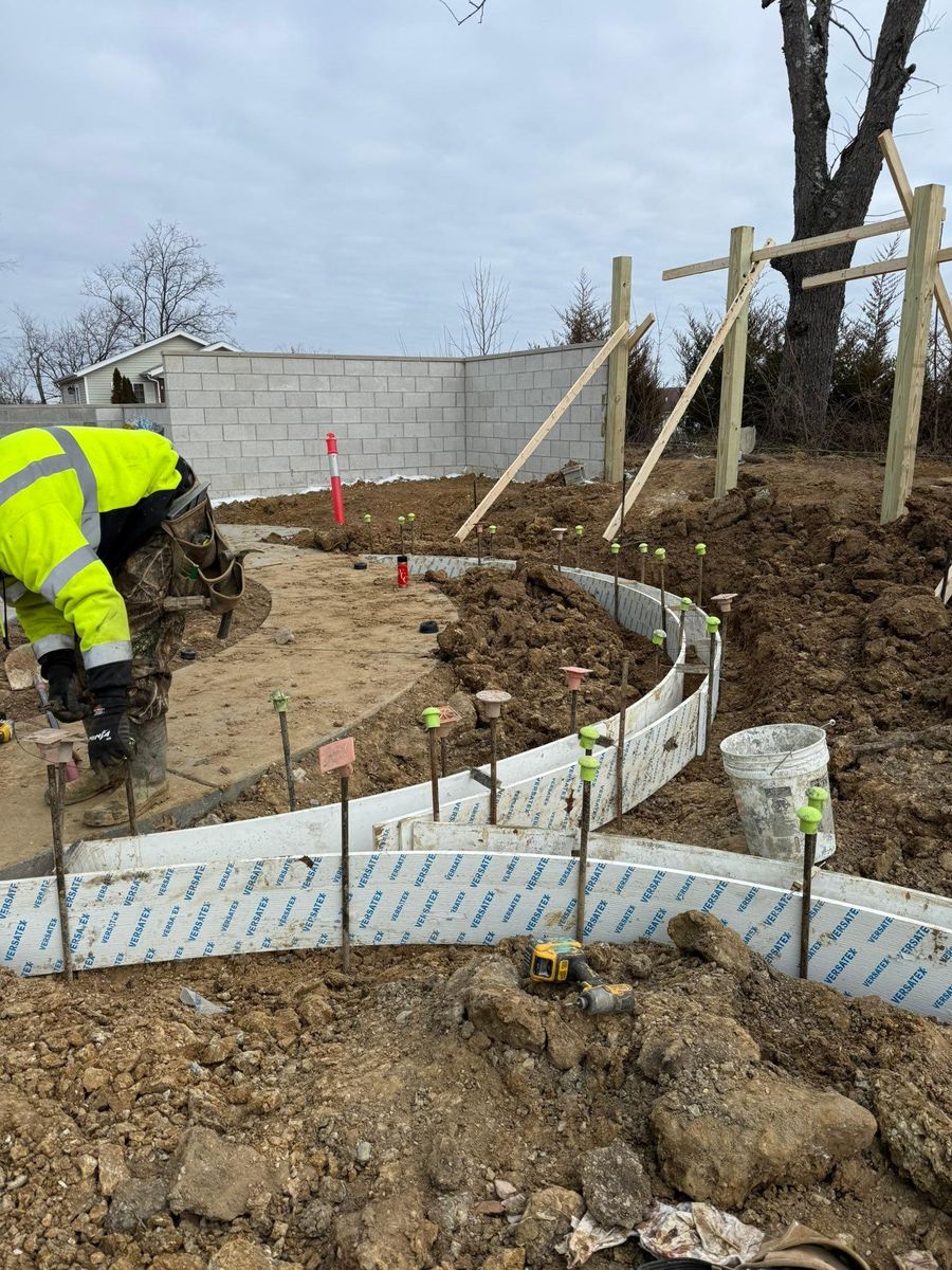 Basement, Block-Wall, Poured-Wall, & Other Foundations for Whitfield Concrete Construction in Solsberry, IN