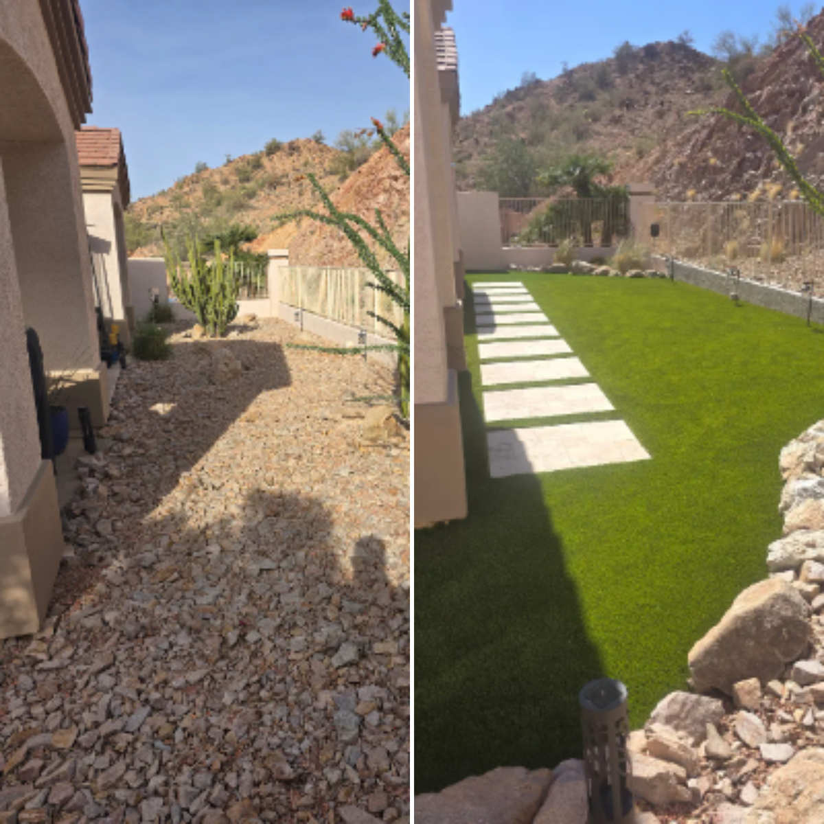 Artificial Turf Installation for WHAT! Luxury Landscapes, LLC. in Chandler, AZ