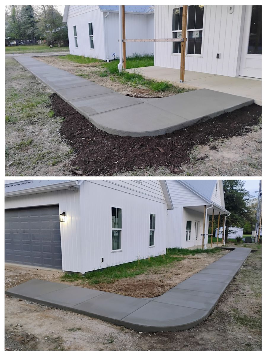 Sidewalk Installation for OBH Concrete LLC in Lusby, MD