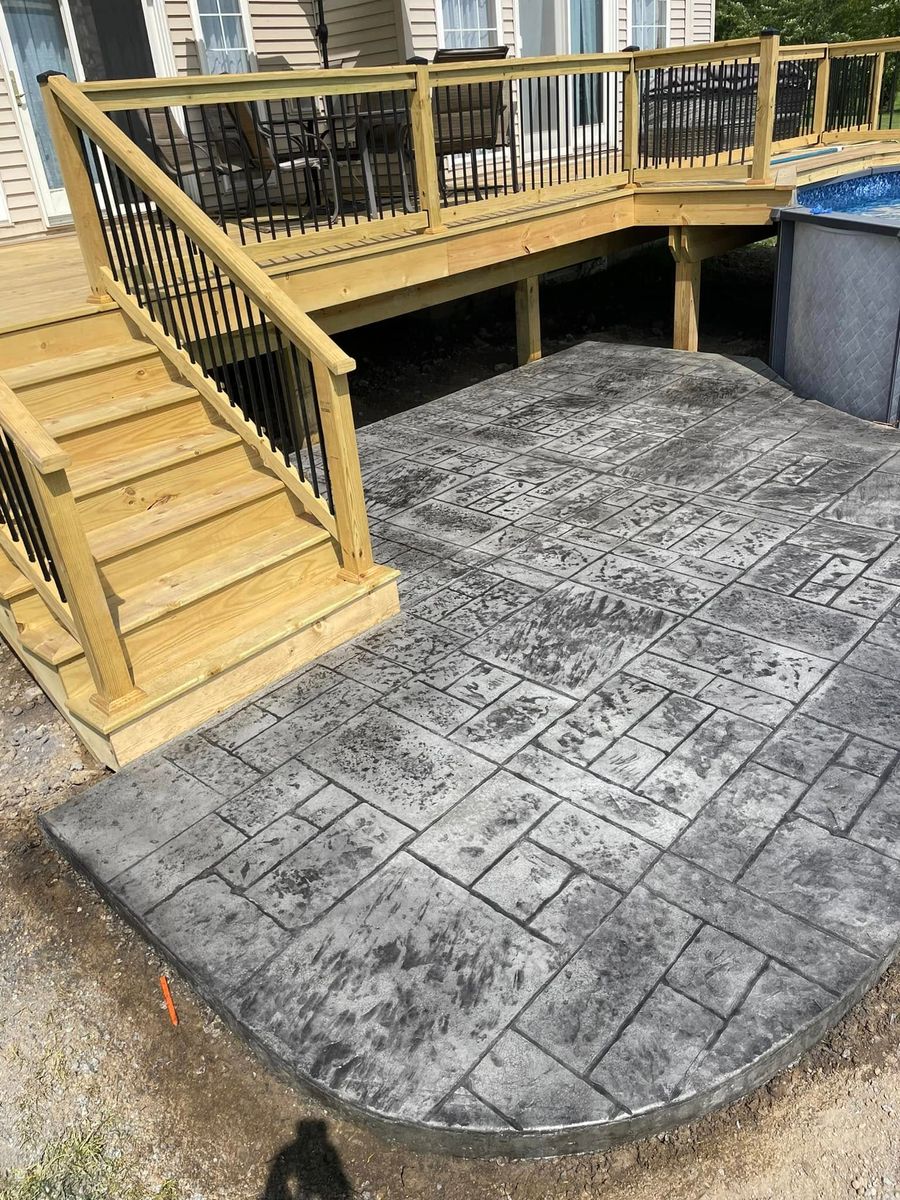 Stamped Concrete Installation for Willson's Contracting in Davison, MI