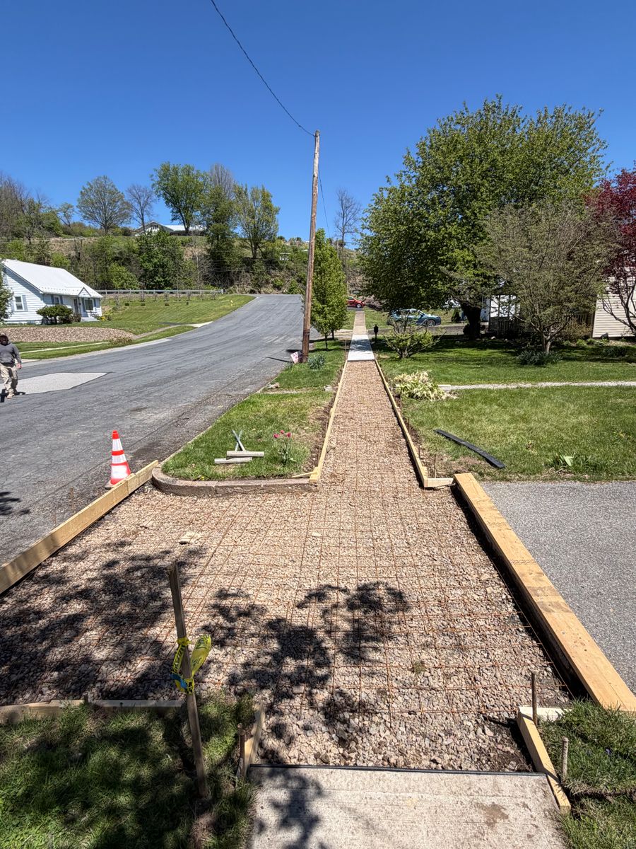 Concrete Sidewalk & Patio Construction for Tri County Enterprises in Danville, PA