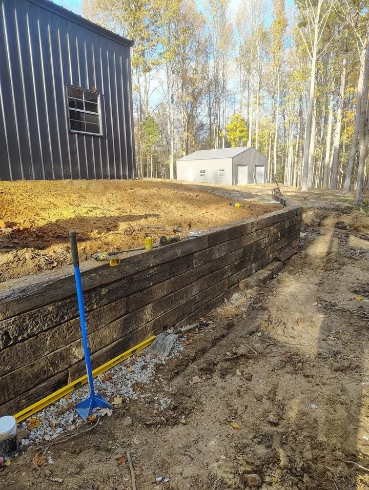 Retaining Wall Construction for 5 Star Land Management in Beech Bluff, TN