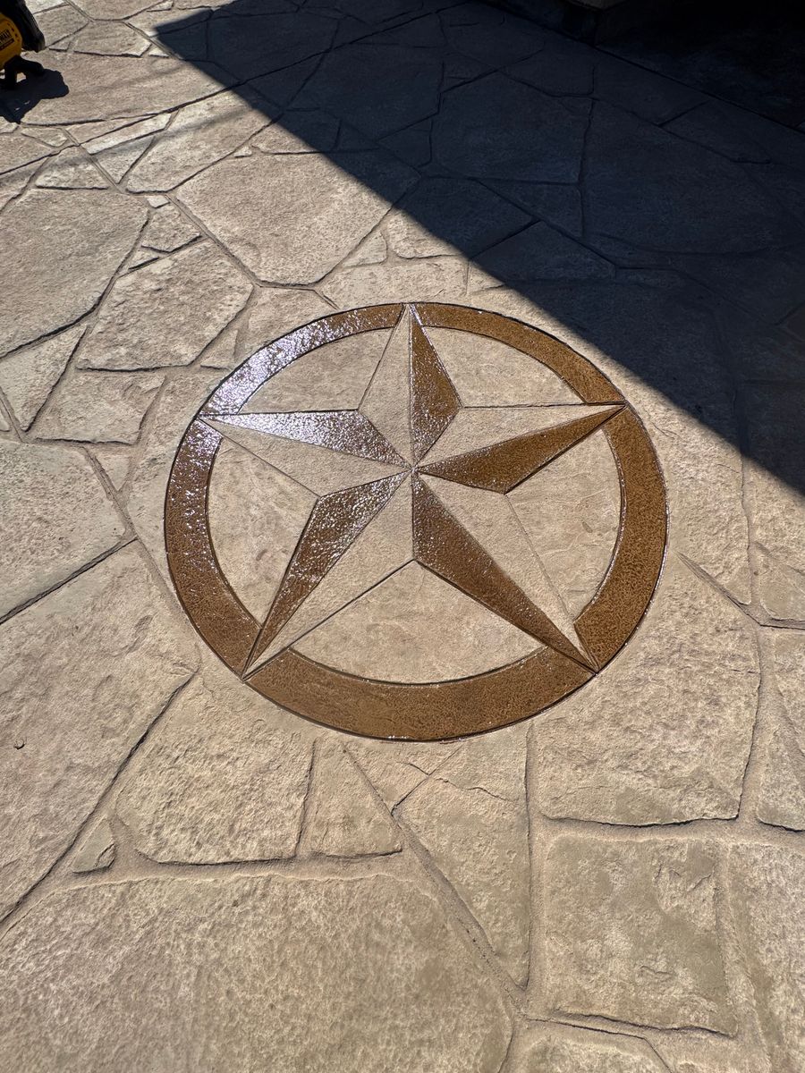 Stamped Concrete Installation for NG Concrete Services in Houston, TX