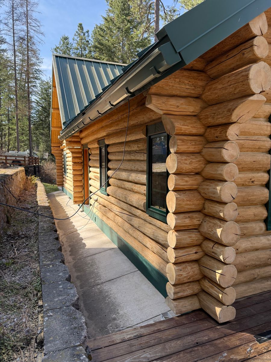 Log Home Restoration for True Blue Logworks LLC in Corvallis, MT