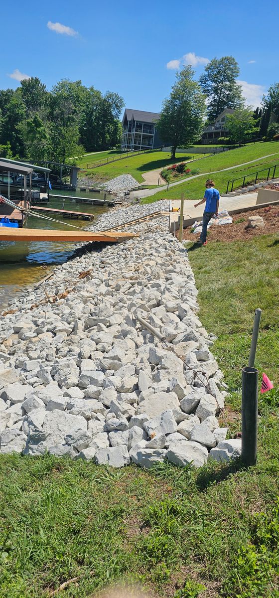 Rip Rap for Restoration Shoreline Norris Lake Rip Rap in Norris Lake, TN