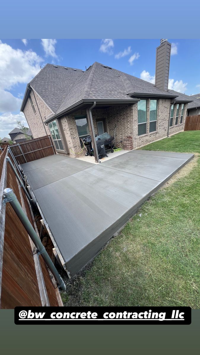 Concrete Slab Construction for BW Concrete Contracting LLC in Fort Worth, TX