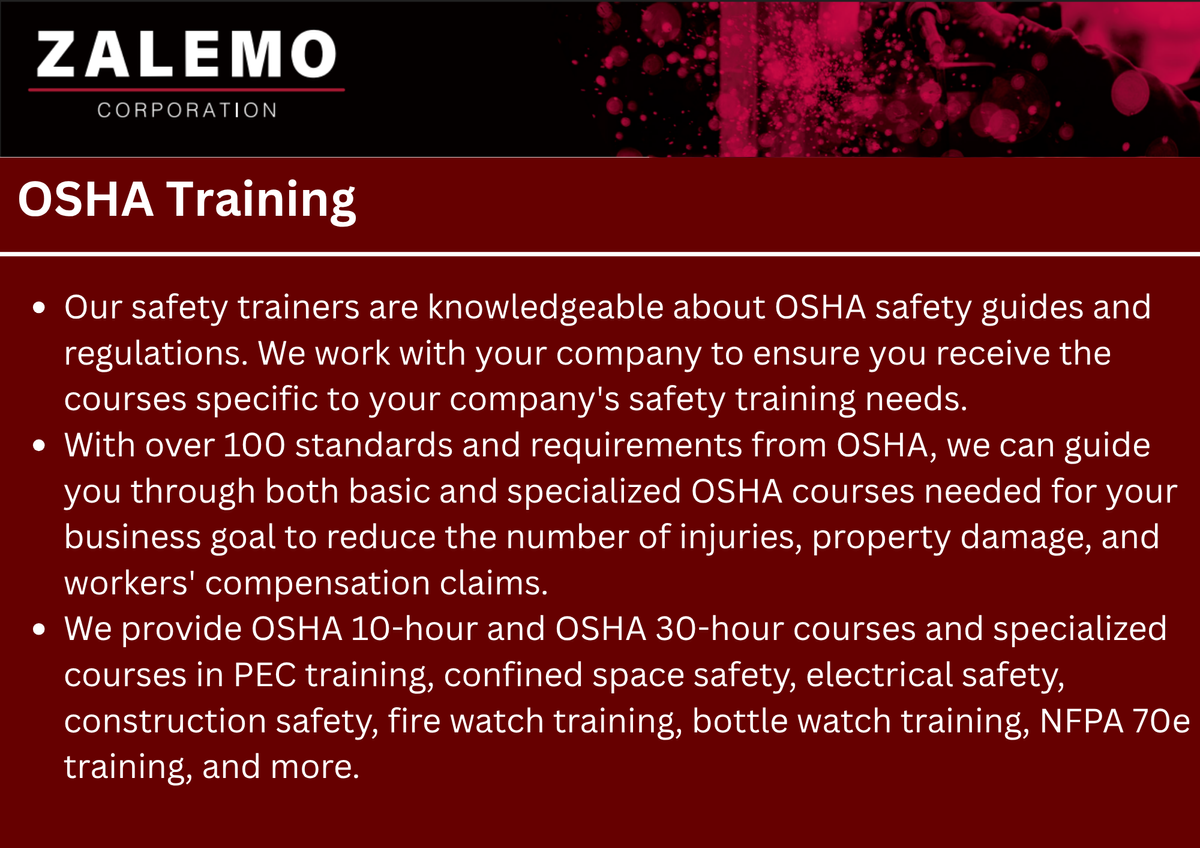 Safety Training for ZALEMO in Houston, TX