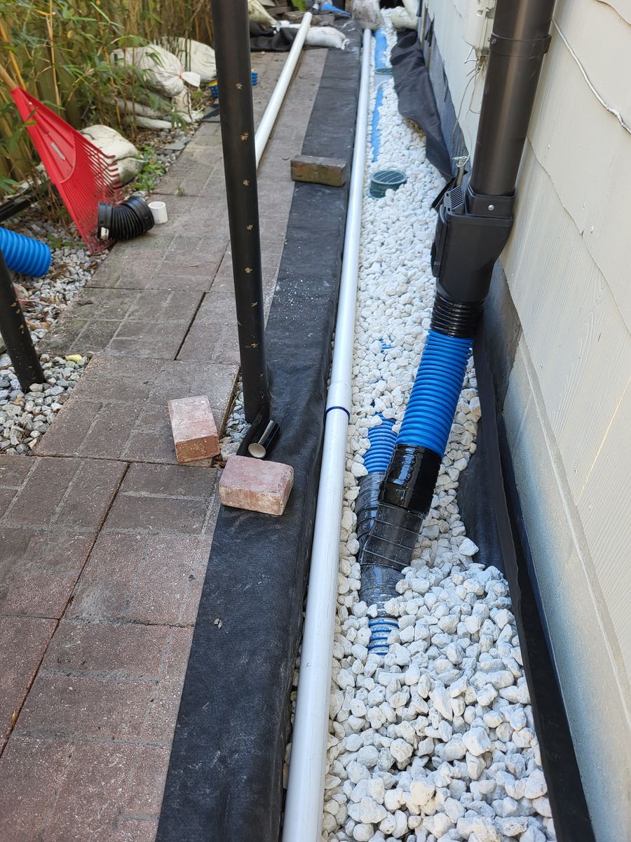 French Drain Installation for Sam's French Drains and Landscape in Orlando, Florida