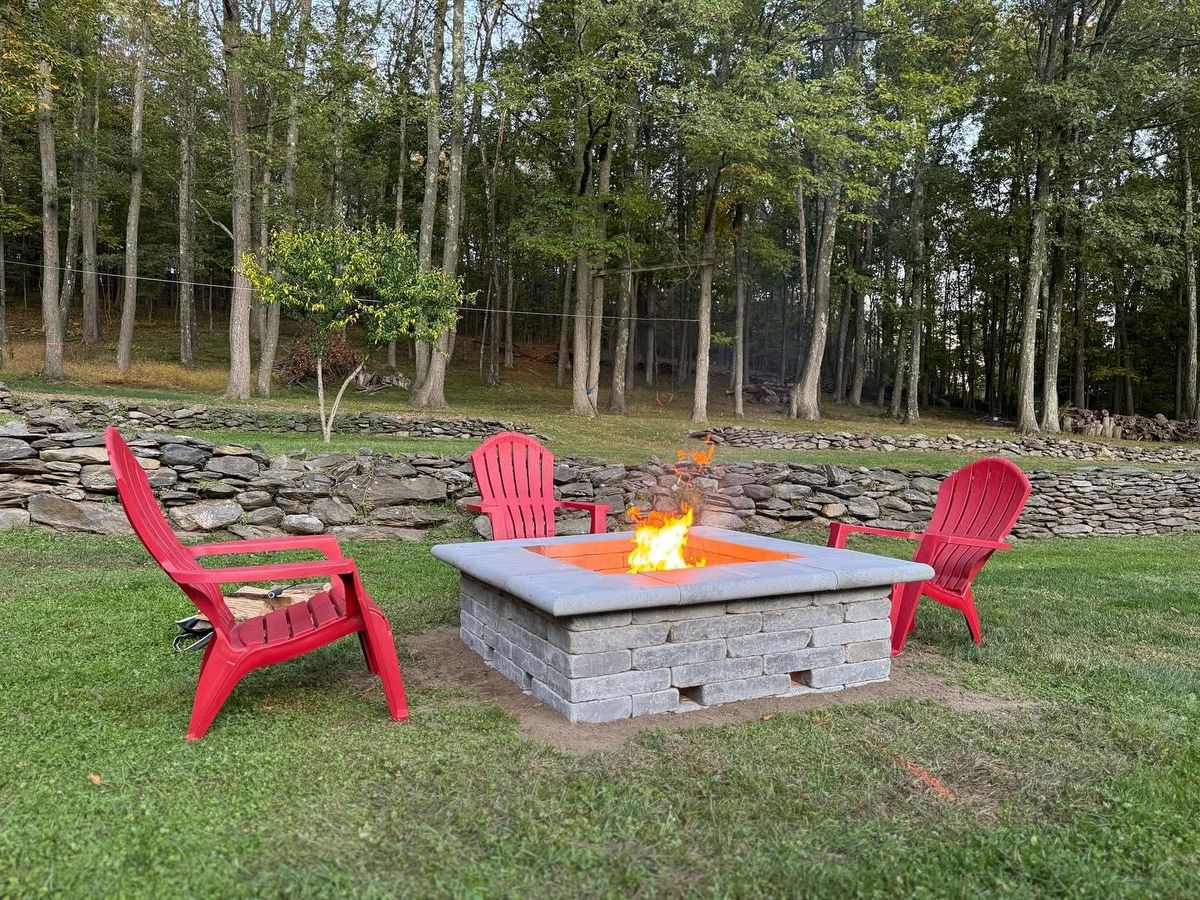 Firepit installation for NK Landscaping LLC in Dutchess County, NY