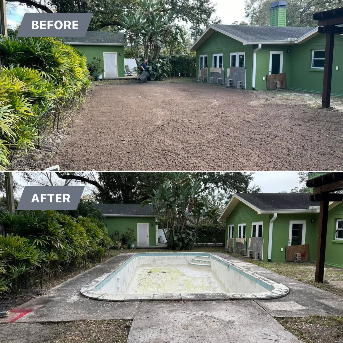 Pool Demolition for POZ Property Solutions in Tampa, FL