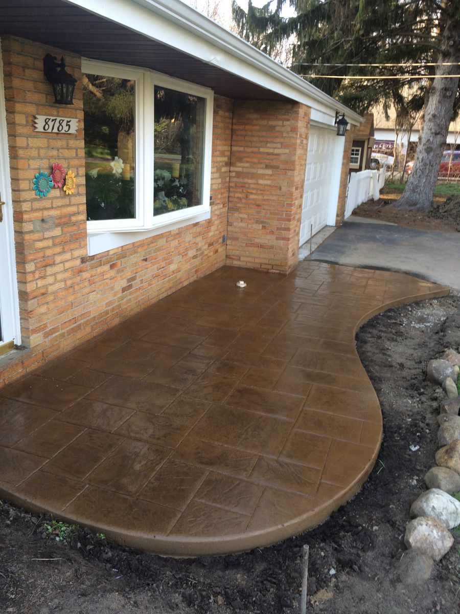 Stamped Concrete Installation for Lake Erie Companies in Grand River, OH