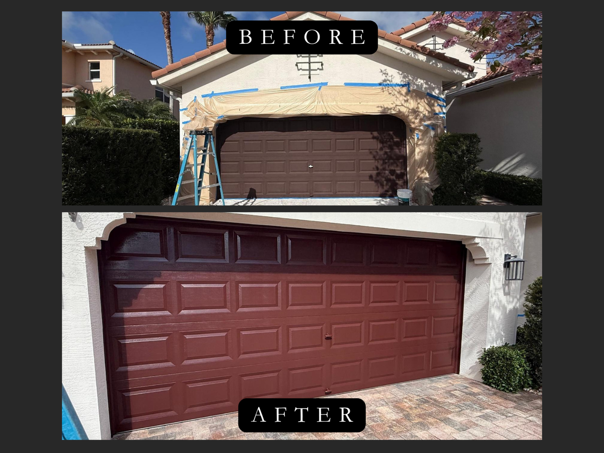 Garage Door Spraying & Re-painting for Zero Pressure Roof Cleaning INC in West Palm Beach, FL
