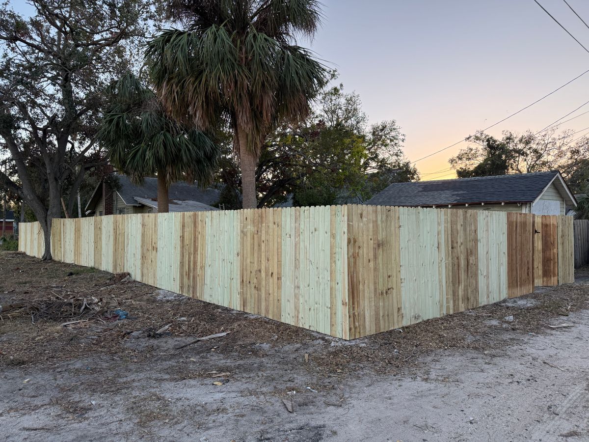 Wooden Fence Installation for Smith & Sons Fence Company in Riverview, FL