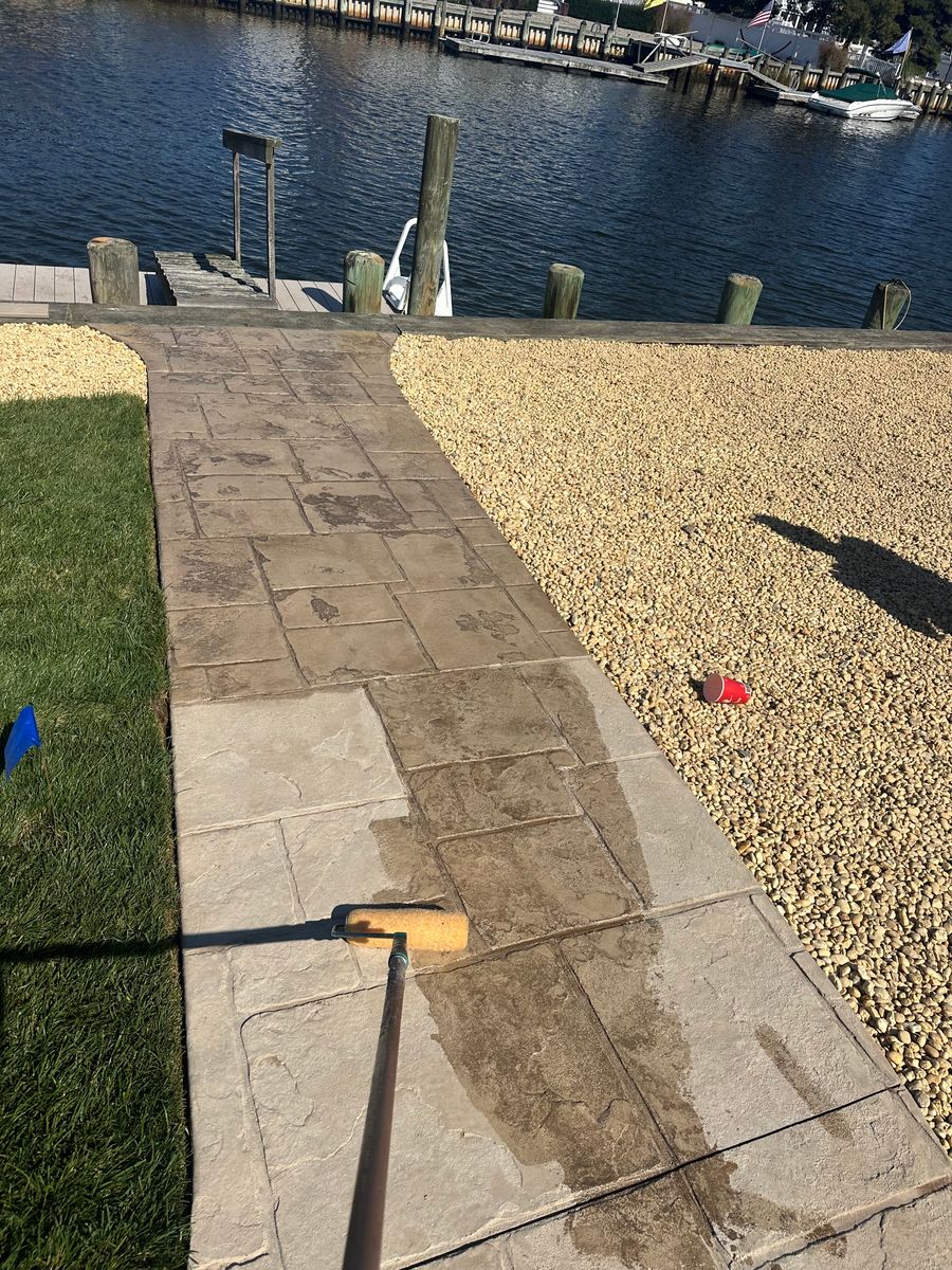 Stamped Concrete Installation for DiDaniele Masonry in Tuckerton, NJ