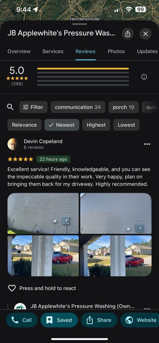 Driveway & Sidewalk Cleaning for JB Applewhite's Pressure Washing in Anderson, SC
