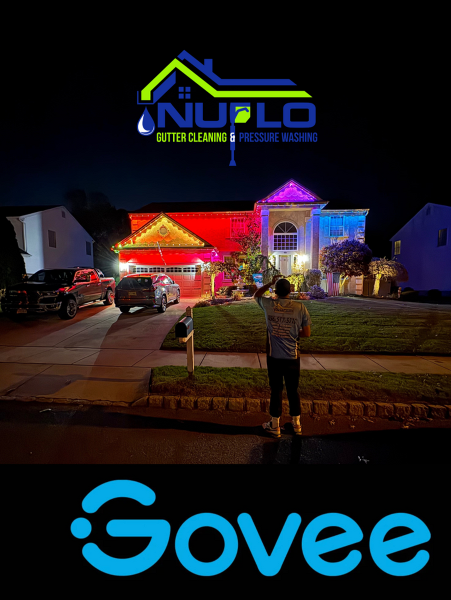 Govee Light Installation for Nuflo Gutter Cleaning & Pressure Washing in Blackwood, NJ