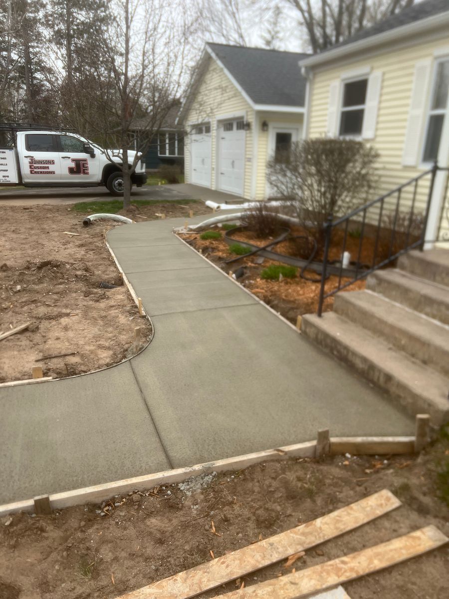 Concrete Sidewalks for Johnsons Custom Creations in Milaca, MN