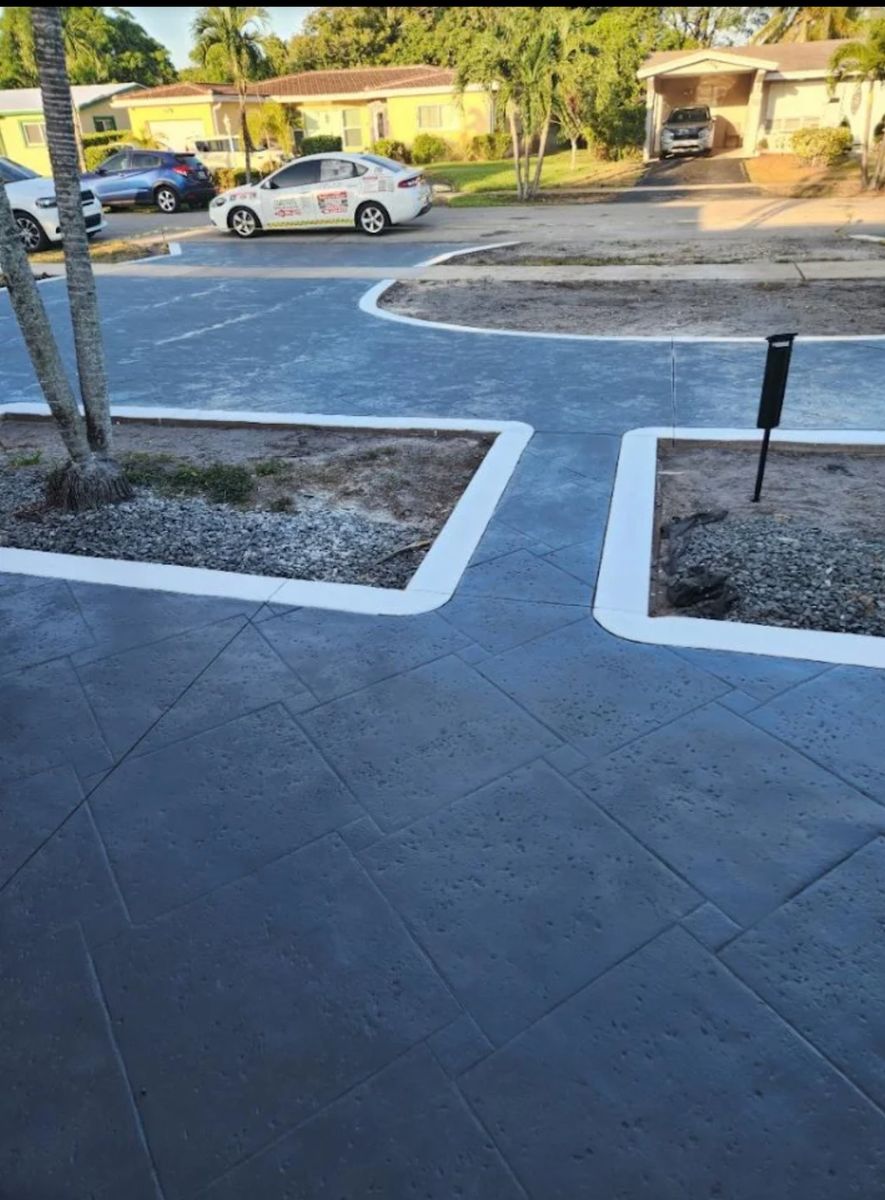 Stamped Concrete Installation for Beautiful and Affordable Stamped Concrete by Castilla Concrete Finish Design Corp in Sunrise, FL