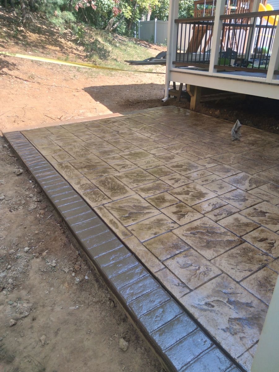 Stamped Concrete Installation for OBH Concrete LLC in Lusby, MD