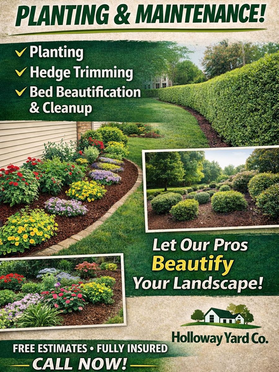 Mulching and pine needling for Holloway Yard Company in Greensboro, NC