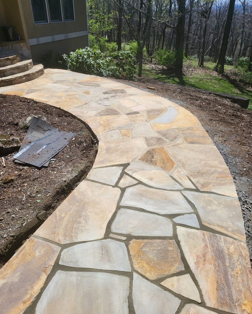 Stone work and walk ways for C4 TrueVision Renovations in Asheville, NC