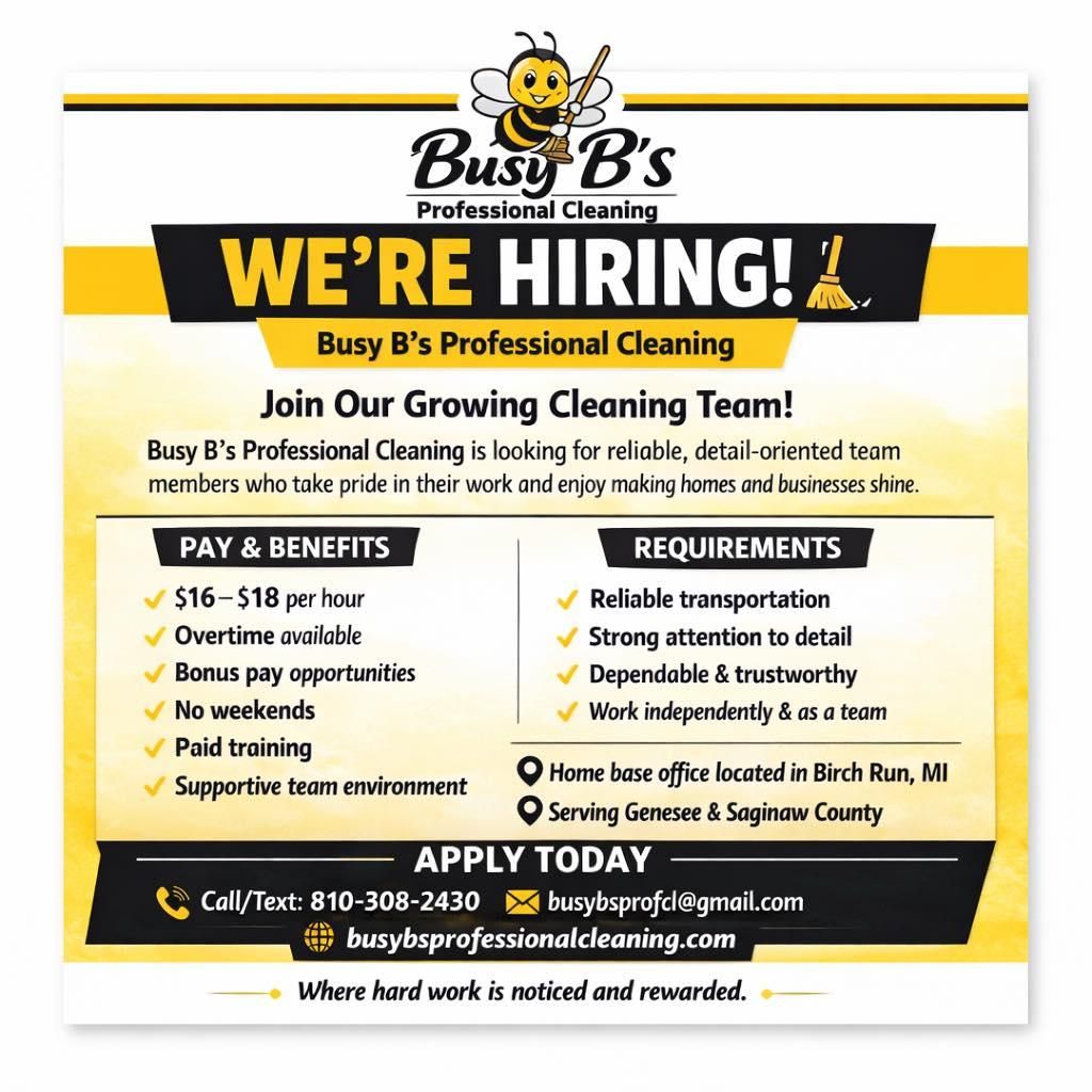 Residential Cleaning for Busy B's Professional Cleaning in Birch Run, MI